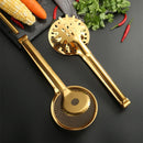 Axyaa Golden Mesh Food Tong Filter Spoon Colander BBQ Clip Kitchen Utensil