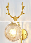 Axyaa Nordic Iron Glass Ball Wall Lamp for Home Decor in Gold