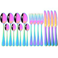 Axyaa 16-Piece Mirror Black Stainless Steel Cutlery Set for Kitchen Tableware