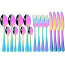 Axyaa 16-Piece Mirror Black Stainless Steel Cutlery Set for Kitchen Tableware