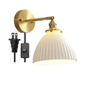 Axyaa Nordic Ceramic LED Wall Light with Pull Chain Switch, Modern Copper Sconce Home Lighting