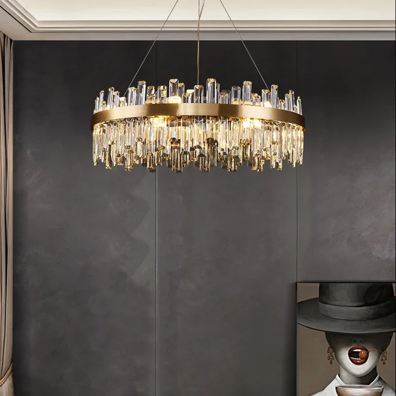 Axyaa Crystal LED Chandelier Lighting for Dinning Room