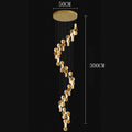 Axyaa Crystal Chandelier Stair Pendant Lamp Living Room Pendant Lights Interior Lighting
