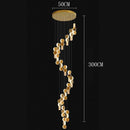 Axyaa Crystal Chandelier Stair Pendant Lamp Living Room Pendant Lights Interior Lighting