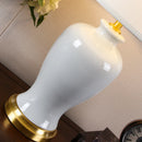 Axyaa Ceramic Crackled Glaze White Table Lamp