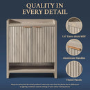 Axyaa Fluted Shoe Cabinet: 41'' Tall 2-Door Storage Organizer with 5-Tier Shelves
