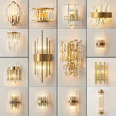 Axyaa Gold Crystal Wall Sconce - LED Bedroom Living Room Decoration