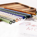 Axyaa Glass Straws Set of 4 - Eco-Friendly Reusable Cocktail Smoothie Accessories