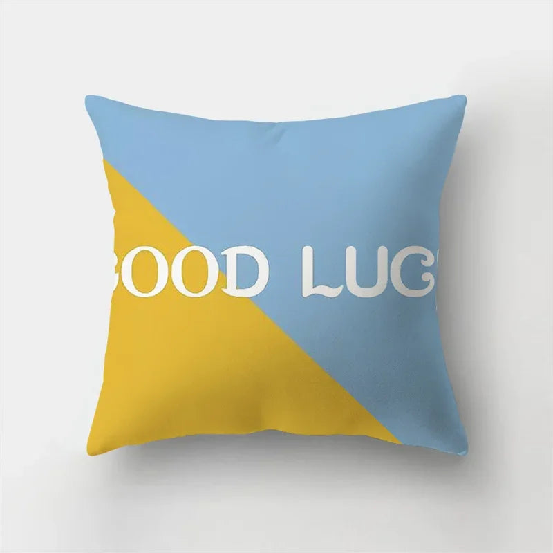 Blue Elk Geometric Pillow Case Cover by Axyaa - Fresh Animal Print Home Decoration