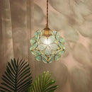 Axyaa Nordic Glass Lamp: Warm Maiden Heart Copper Chandelier for Bedroom and Corridor