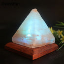 Axyaa Natural Crystal USB Salt Lamp Triangle Hand Carved Purifier Night Light