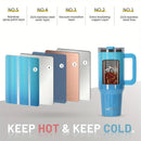 Axyaa 40oz Tumbler with Handle & Straw - Double Wall Vacuum Insulated Stainless Steel Cup