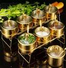 Axya Stainless Steel Seasoning Box Set with Spoon - Spice, Salt, Pepper Container