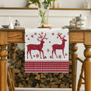 Axyaa Christmas Deer Snowflake Table Runner - Elegant Festive Dining Decor
