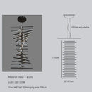 Axyaa Fishbone LED Pendant Light: Modern Nordic Chandelier for Home, Restaurant, and Loft