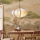 Axyaa Nordic Fabric Lantern LED Chandelier Pendant Light for Home Decor