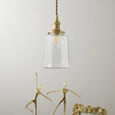 Axyaa Copper Glass LED Pendant Lights Modern Hanging Lamp for Home Decor