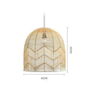 Axyaa Retro Rattan Pendant Lights Vintage Suspension Luminaire