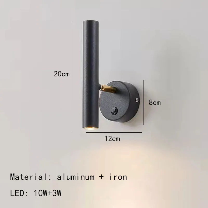 Axyaa Rotatable Gold White LED Wall Lamp for Warm Bedroom Lighting