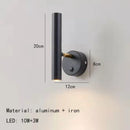Axyaa Rotatable LED Wall Lamp Gold White Metal for Bedroom Living Room