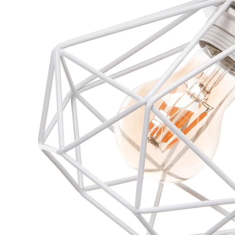 Axyaa Metal Wire Cage Pendant Light Cover Industrial Style for Ceiling Hanging Lamp