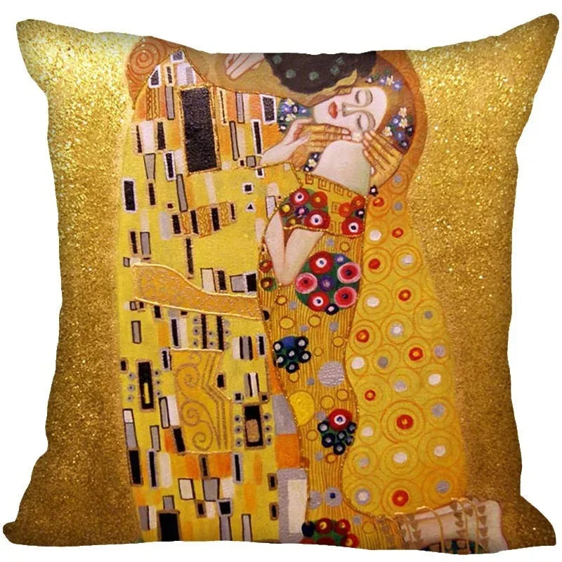 Gustav Klimt Printed Polyester Pillowcase for Home Sofa by Axyaa