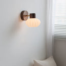 Axyaa White Glass LED Wall Light Pumpkin Stairs Modern Nordic Decor Bedside Lamp