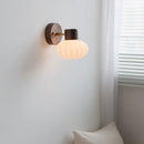 Axyaa White Glass LED Wall Light Pumpkin Stairs Modern Nordic Decor Bedside Lamp