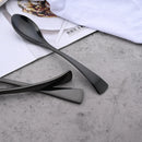 Axyaa 24Pcs Black Stainless Steel Flatware Set Steak Knife Fork Spoon Teaspoon Cutlery