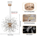 Axyaa Crystal Snowflake Small Chandelier Modern LED Ceiling Lamps
