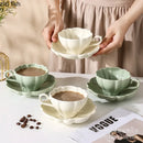 Axya Ceramic Coffee Cup Set | Solid Color Tea Cups | Breakfast & Water Mugs