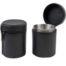 Axyaa Stainless Steel Wine Cups Set with Leather Case, Outdoor Camping Shot Hip Flask