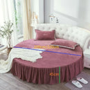 Axyaa Coral Velvet Round Bed Sheet 200-220cm Diameter, Flannel, Winter