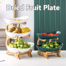 Axyaa 2/3 Layer Wooden Dinnerware Set - Partitioned Fruit Bowl, Candy Trays, Salad Bowl