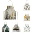 Axyaa White Gold Mountain View Kitchen Apron for Home Cooking and Baking