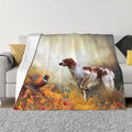 Axyaa Brittany Spaniel Pheasant Hunting Throw Blanket