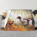 Axyaa Brittany Spaniel Pheasant Hunting Throw Blanket