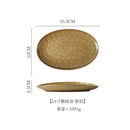 Axyaa Oval Sashimi Plate, High-End Ceramic Tableware for Fish Barbecue
