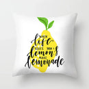 Lemon Pattern Summer Cushion Cover Throw Pillow for Sofa Decoration by Axyaa