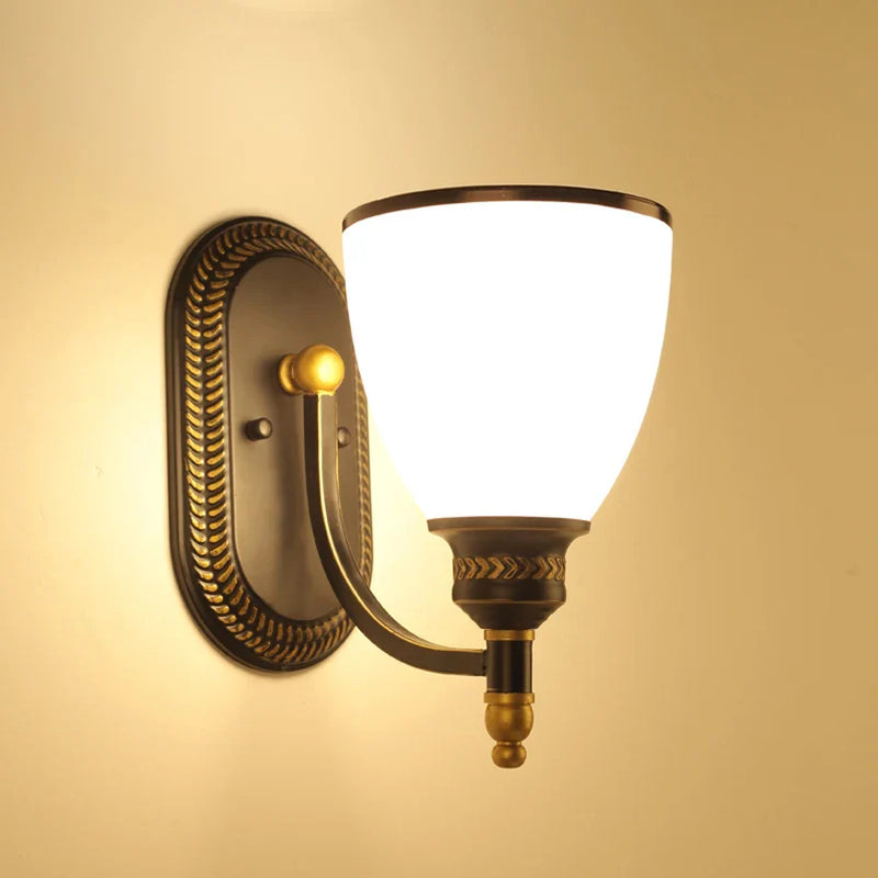 Axyaa Retro Glass Wall Lamp for Bedroom, Living Room, Bathroom, and More