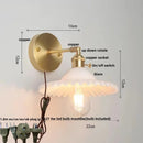 Axyaa Vintage Copper Glass LED Wall Sconce with Pull Chain Switch
