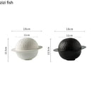 Axyaa Stone Pattern Soup Bowl with Lid | Ceramic Tableware for Molecular Cooking