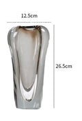 Axyaa Transparent Glass Vase: Thickened Hydroponic Artistic Flower Vessel Home Décor Craft