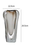 Axyaa Transparent Glass Vase: Thickened Hydroponic Artistic Flower Vessel Home Décor Craft