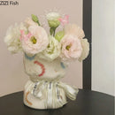 Axyaa Ceramic Vase for Flowers Arrangement Home Decor Bouquet Hydroponic Dried Flowers