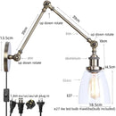 Axyaa Industrial Swing Arm LED Lamp with Pull Chain Switch