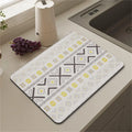 Axyaa Cream Solid Color Coffee Machine Drain Mat - Kitchen Non-Slip Absorbent Drying Mat
