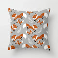 Axyaa Fox Cartoon Pillowcase for Sofa 45*45 Throw Pillow Cover Decoration