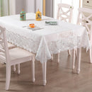 Axyaa Luxury White Lace Tablecloth Rectangle Waterproof Table Cover Dining Wedding