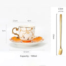 Axya Luxury Ceramic Coffee Set for 6, Elegant Tea Cup and Saucer with Spoon